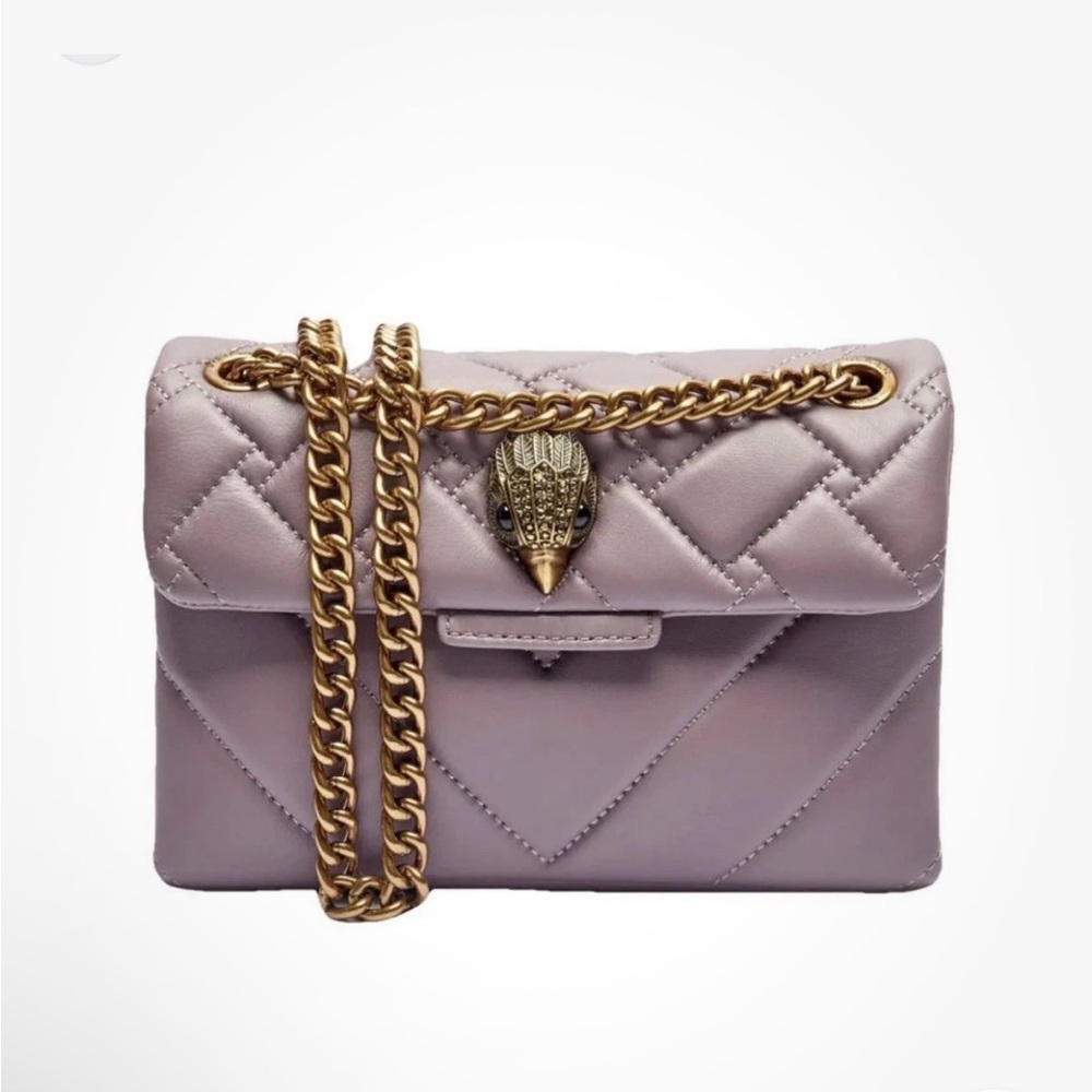 Kurt Geiger NWT Quilted Leather Kensington Crossbody Bag Lilac With Dusty